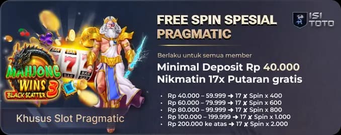 FREE SPIN 17✘ SPESIAL PRAGMATIC